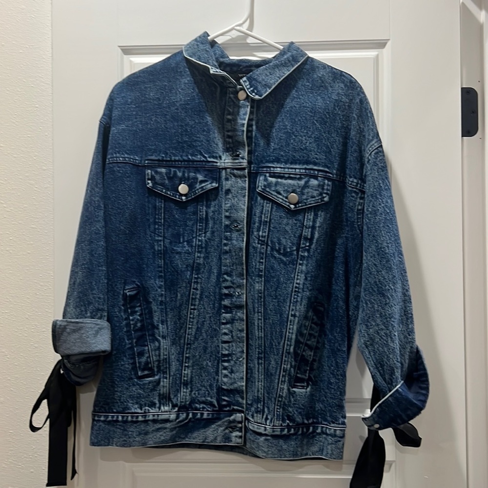 Very J Denim Jacket with ribbons